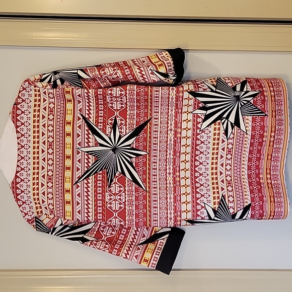 Jaune Rouge, Paris Boutique, Size MED Red Aztec Zip Up Dress NWOT - Picture 5 of 6